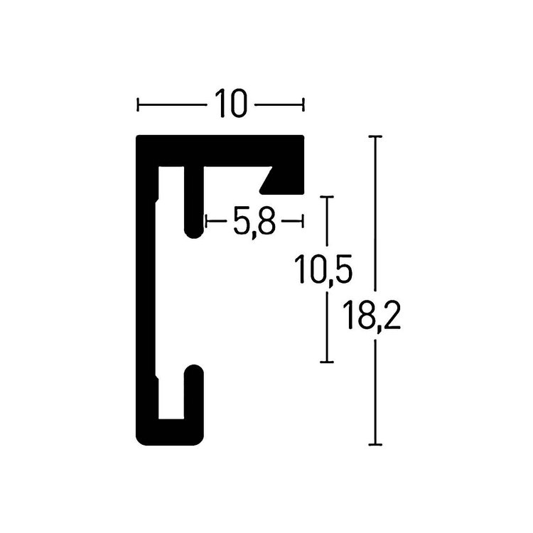 Alu-Rahmen C2 10x15 Str.Grau matt 61051