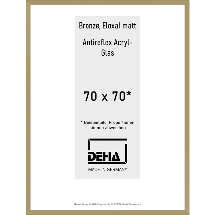 Alu-Rahmen Deha Profil V 70 x 70 Bronze AR-Acryl 0005EA-046-BRON