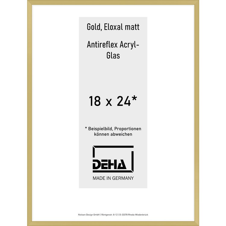 Alu-Rahmen Deha Profil V 18 x 24 Gold AR-Acryl 0005EA-006-GOMA