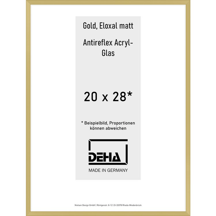 Alu-Rahmen Deha Profil V 20 x 28 Gold AR-Acryl 0005EA-007-GOMA