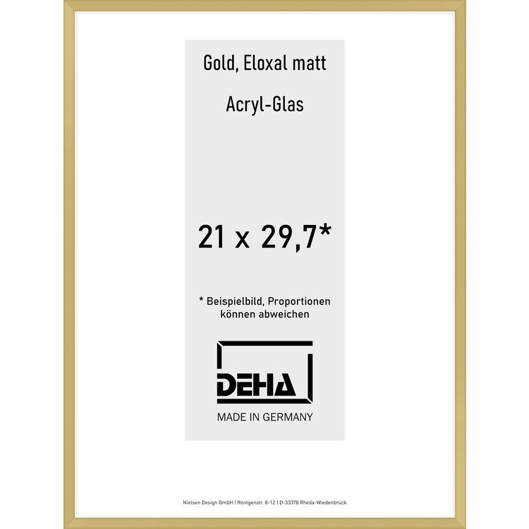 Alu-Rahmen Deha Profil V 21 x 29,7 Gold Acryl 0005AG-001-GOMA