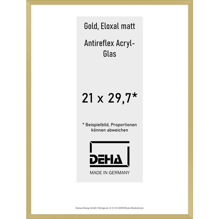 Alu-Rahmen Deha Profil V 21 x 29,7 Gold AR-Acryl 0005EA-001-GOMA