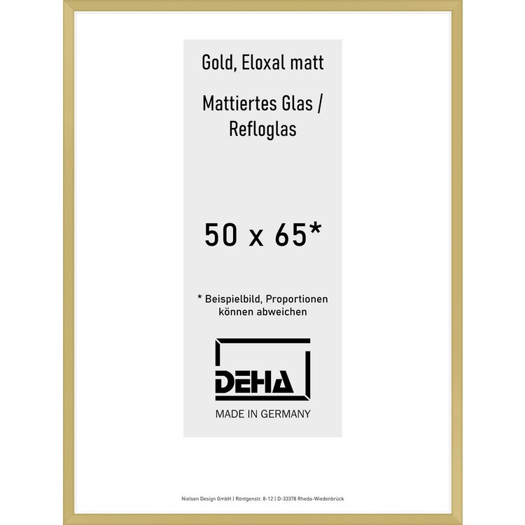 Alu-Rahmen Deha Profil V 50 x 65 Gold Reflo 0005RG-019-GOMA