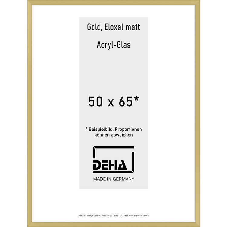 Alu-Rahmen Deha Profil V 50 x 65 Gold Acryl 0005AG-019-GOMA
