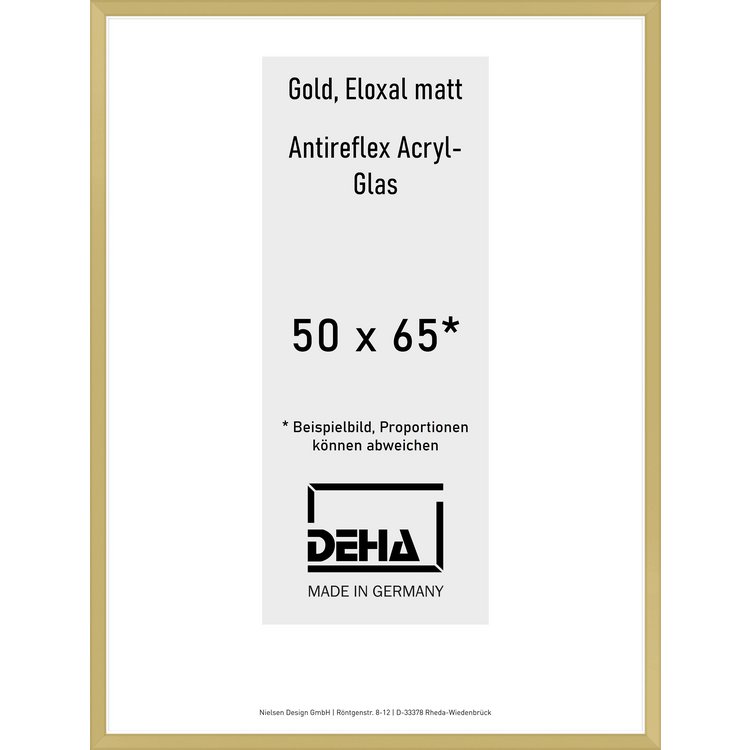 Alu-Rahmen Deha Profil V 50 x 65 Gold AR-Acryl 0005EA-019-GOMA