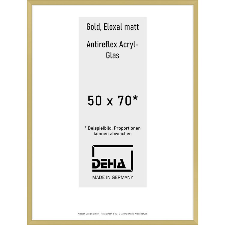 Alu-Rahmen Deha Profil V 50 x 70 Gold AR-Acryl 0005EA-020-GOMA