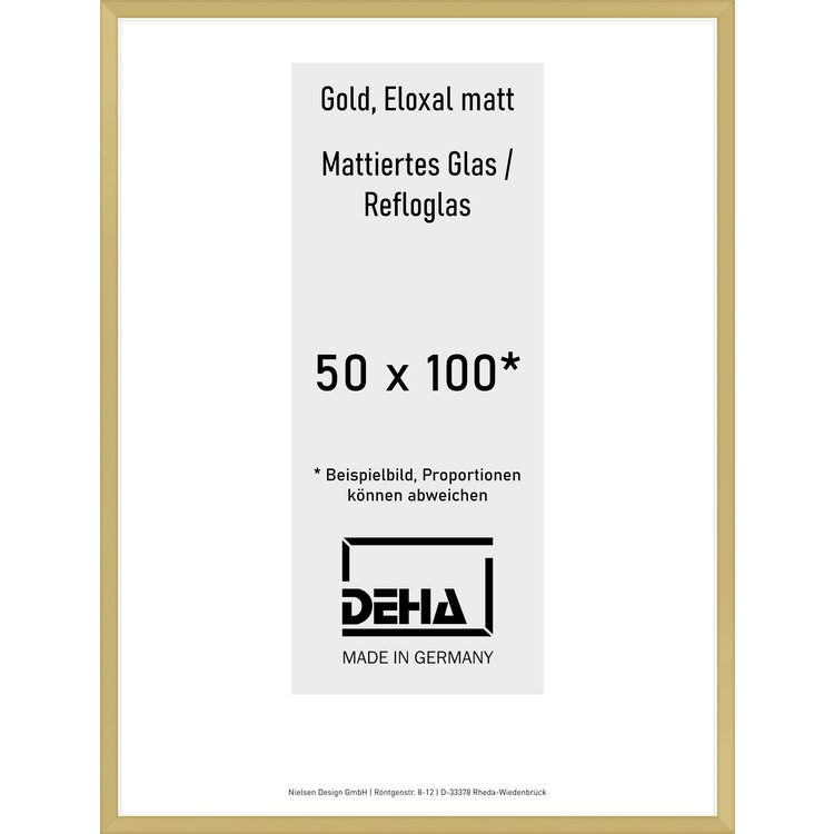 Alu-Rahmen Deha Profil V 50 x 100 Gold Reflo 0005RG-044-GOMA