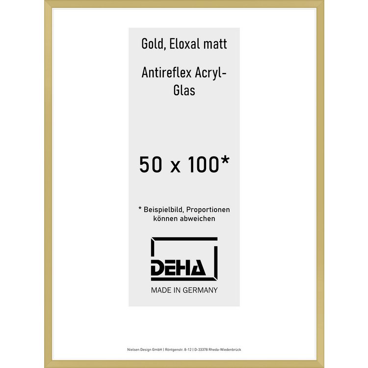 Alu-Rahmen Deha Profil V 50 x 100 Gold AR-Acryl 0005EA-044-GOMA