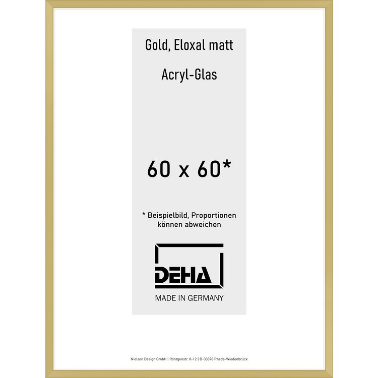 Alu-Rahmen Deha Profil V 60 x 60 Gold Acryl 0005AG-024-GOMA