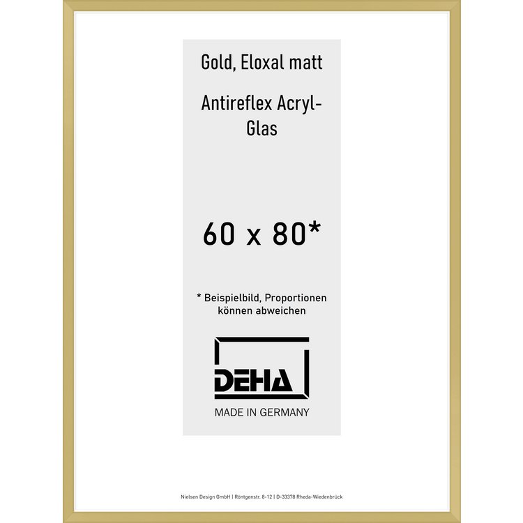Alu-Rahmen Deha Profil V 60 x 80 Gold AR-Acryl 0005EA-027-GOMA