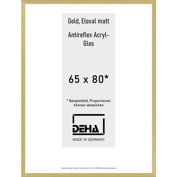 Alu-Rahmen Deha Profil V 65 x 80 Gold AR-Acryl 0005EA-028-GOMA