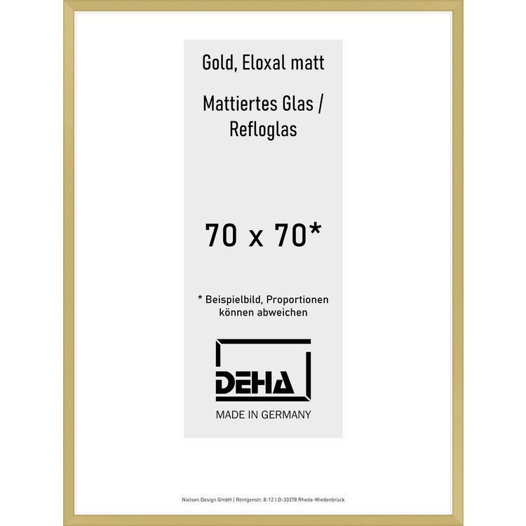 Alu-Rahmen Deha Profil V 70 x 70 Gold Reflo 0005RG-046-GOMA