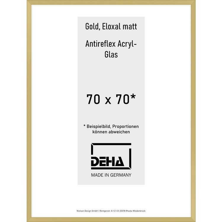 Alu-Rahmen Deha Profil V 70 x 70 Gold AR-Acryl 0005EA-046-GOMA