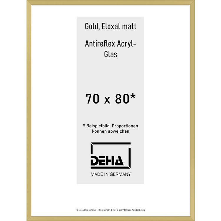 Alu-Rahmen Deha Profil V 70 x 80 Gold AR-Acryl 0005EA-031-GOMA