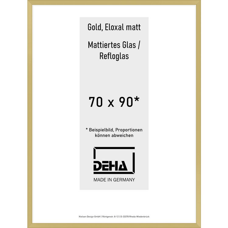 Alu-Rahmen Deha Profil V 70 x 90 Gold Reflo 0005RG-032-GOMA