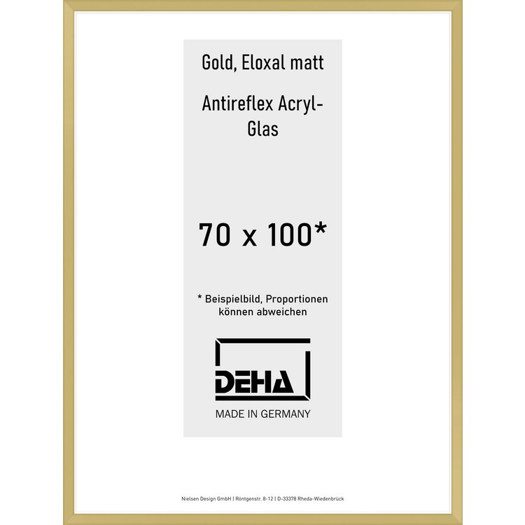 Alu-Rahmen Deha Profil V 70 x 100 Gold AR-Acryl 0005EA-033-GOMA