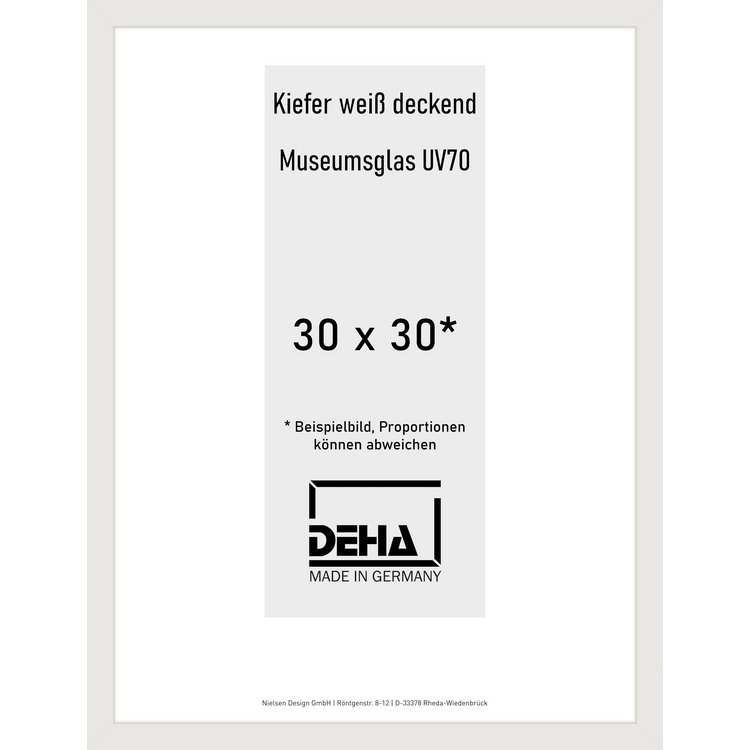 Holz-Rahmen Deha A 25 30 x 30 Kiefer weiß deckend M.UV70 0A25M6-010-KWDE