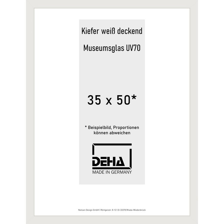 Holz-Rahmen Deha A 25 35 x 50 Kiefer weiß deckend M.UV70 0A25M6-012-KWDE