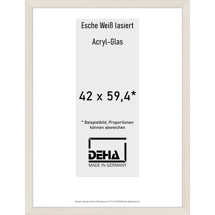 Distanzbilderrahmen Deha A 30 42 x 59,4 Esche Weiß lasiert Acryl 0A30AG-003-930511