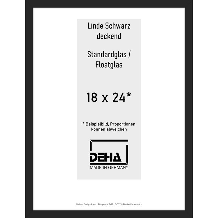 Distanzbilderrahmen Deha A 30 18 x 24 Linde Schwarz deckend Float 0A30NG-006-930512