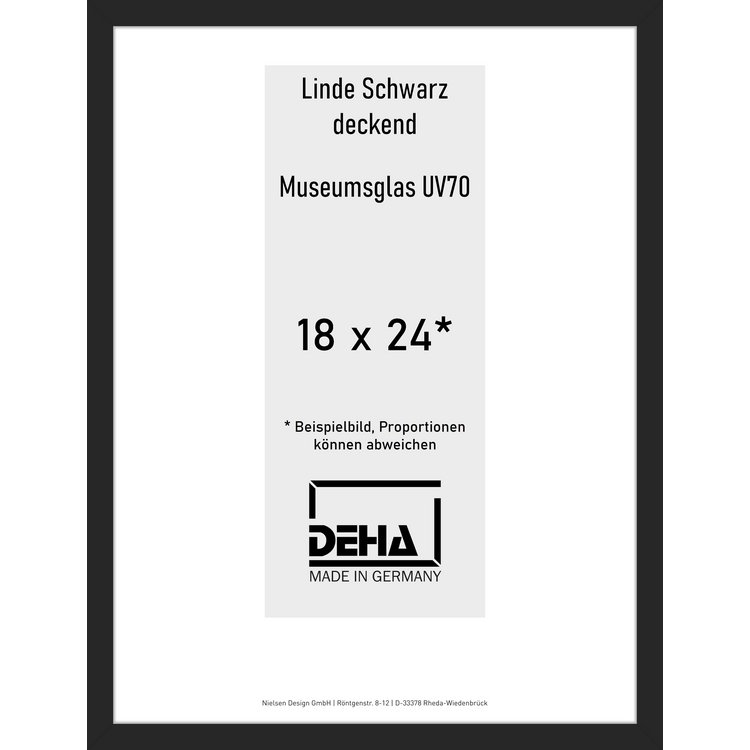 Distanzbilderrahmen Deha A 30 18 x 24 Linde Schwarz deckend M.UV70 0A30M6-006-930512