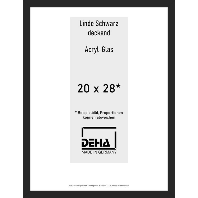 Distanzbilderrahmen Deha A 30 20 x 28 Linde Schwarz deckend Acryl 0A30AG-007-930512