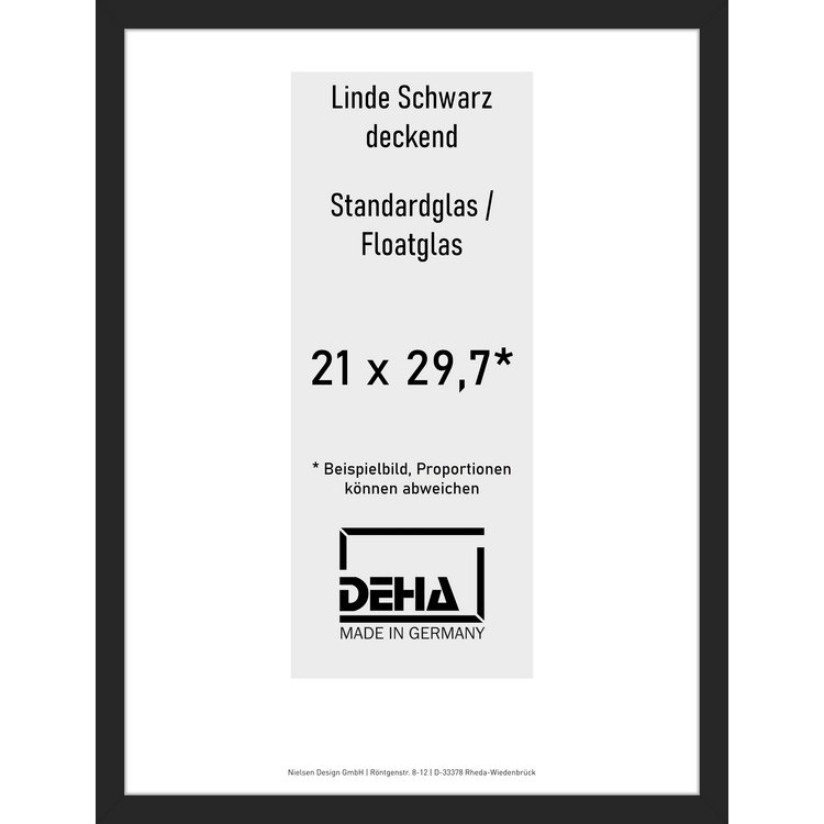 Distanzbilderrahmen Deha A 30 21 x 29,7 Linde Schwarz deckend Float 0A30NG-001-930512