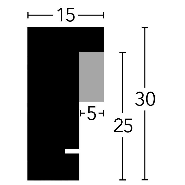 Distanzbilderrahmen Deha A 30 21 x 29,7 Linde Schwarz deckend Acryl 0A30AG-001-930512