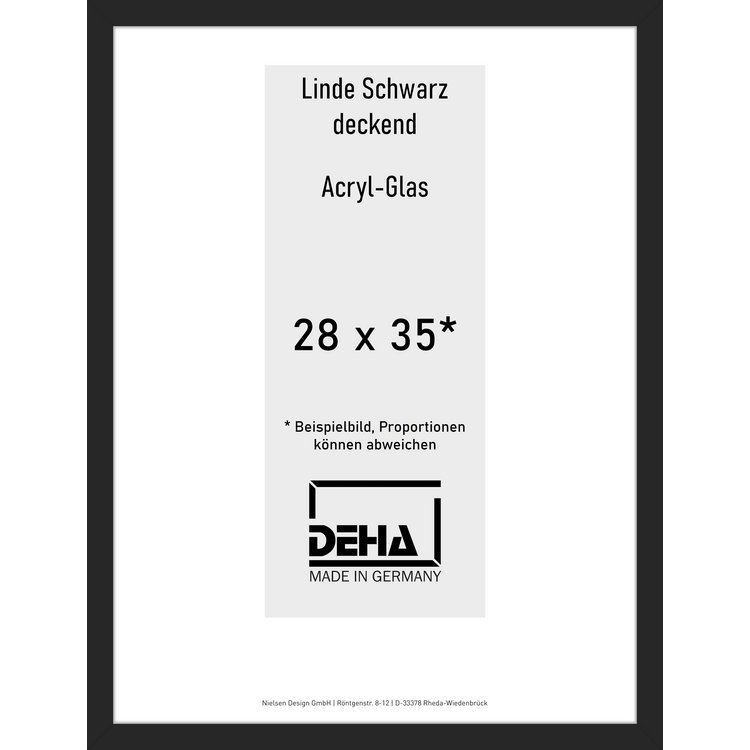 Distanzbilderrahmen Deha A 30 28 x 35 Linde Schwarz deckend Acryl 0A30AG-009-930512