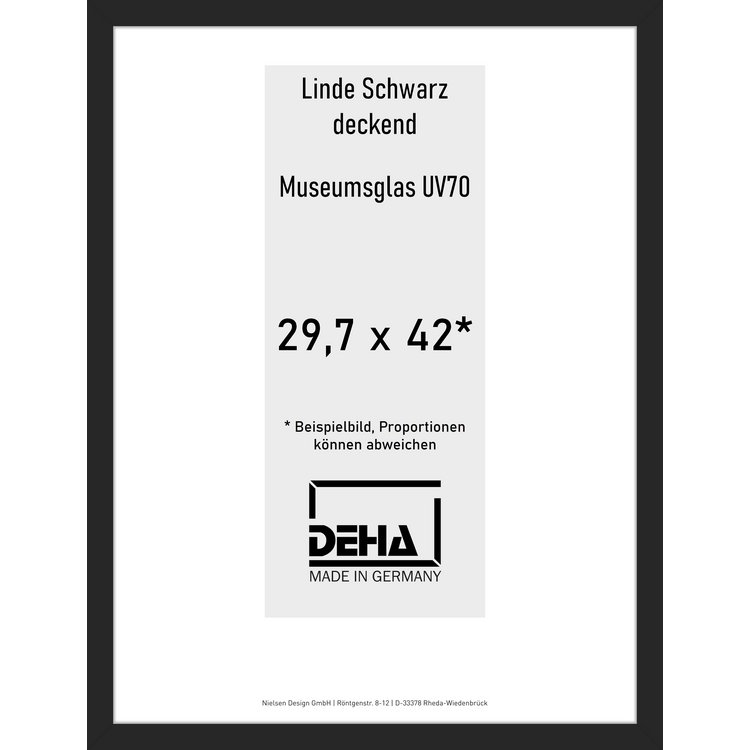 Distanzbilderrahmen Deha A 30 29,7 x 42 Linde Schwarz deckend M.UV70 0A30M6-002-930512