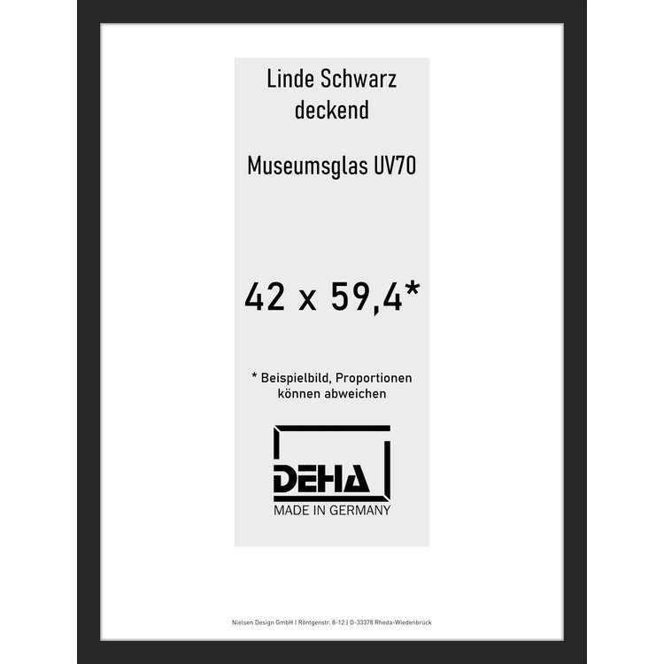 Distanzbilderrahmen Deha A 30 42 x 59,4 Linde Schwarz deckend M.UV70 0A30M6-003-930512