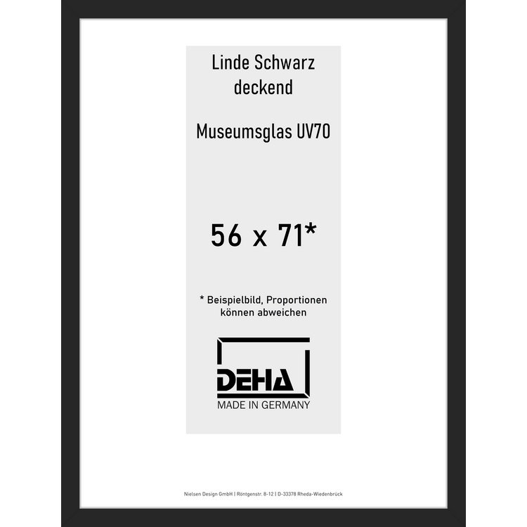 Distanzbilderrahmen Deha A 30 56 x 71 Linde Schwarz deckend M.UV70 0A30M6-023-930512