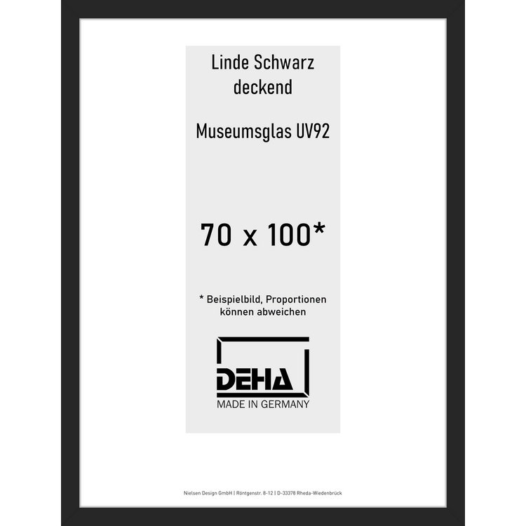 Distanzbilderrahmen Deha A 30 70 x 100 Linde Schwarz deckend M.UV92 0A30MG-033-930512